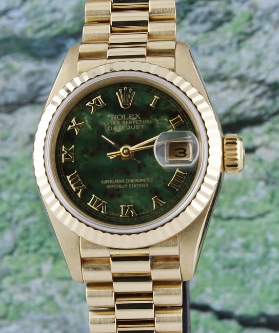 (image for) 100% ORIGINAL ROLEX LADY 18K GOLD OYSTER PERPETUAL DATEJUST - 69178 / RARE DIAL